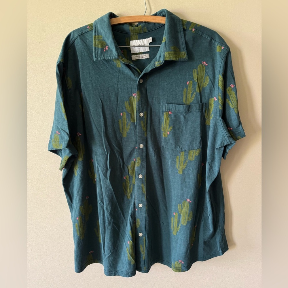 Cactus Print Casual Button Down Shirt goodfellow & co